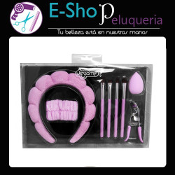 Set Brochas + Vincha + muñequeras Para Maquillaje Jessamy P3807