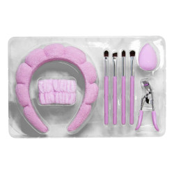 Set Brochas + Vincha + muñequeras Para Maquillaje Jessamy P3807