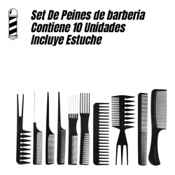 Kit Barber Capa Delantal Tru Peines Cepillos Guante Rociador