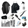 Kit Barber Capa Delantal Tru Peines Cepillos Guante Rociador