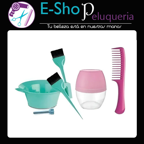 Set Eurostil Bowl Peine Pincel Exprimidor Coctelera 52668