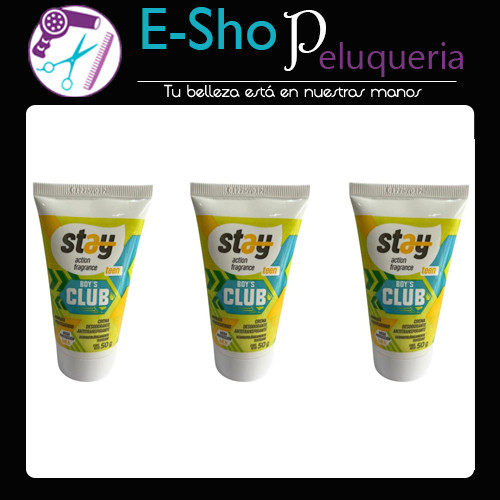 Crema Desodorante Antitranspirante Boy's Club Teen Stay 50gr Kit x 3