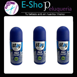 Desodorante Roll On Antitranspirante Max Protect Hombre Stay 50ml Kit x3
