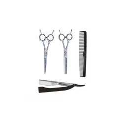 Tijera De Corte + Pulir + Peine + Navaja 03267 Set Eurostil