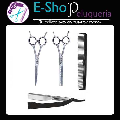 Tijera De Corte + Pulir + Peine + Navaja 03267 Set Eurostil