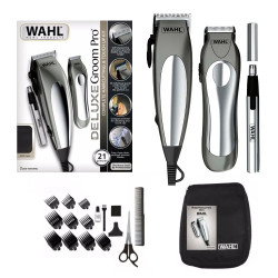 Set Maquina de Corte Wahl Deluxe Groom Pro + Patillera + Naricera