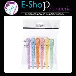 Pinzas Cocodrilo Eurostil Para El Pelo 03056 X6 Colores