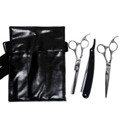 Tijeras De Peluquería Corte + Pulir + Navaja + Navajin W9001 Jessamy
