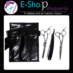 Tijeras De Peluquería Corte + Pulir + Navaja + Navajin W9001 Jessamy