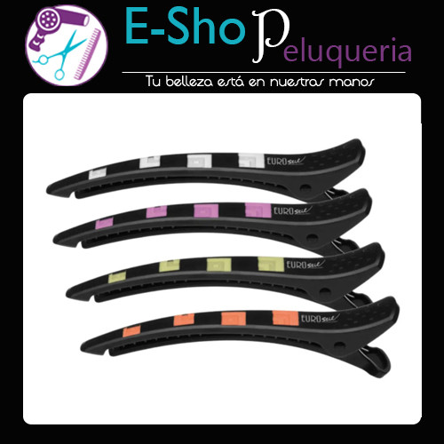 Pinzas Cocodrilo Eurostil Antideslizantes 04368 Kit X 4