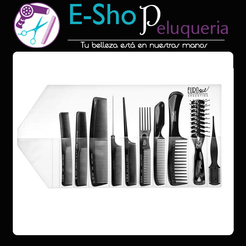 Set De Peines Y Navajin Eurostil 50663 Barberia Barber X 10