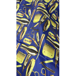 Capa de Corte Barber Azul con Dorado