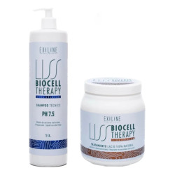 Exiline Liss Biocell Therapy Tratamiento Lacio Natural 1kg + Shampoo Kit