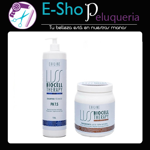 Exiline Liss Biocell Therapy Tratamiento Lacio Natural 1kg + Shampoo Kit