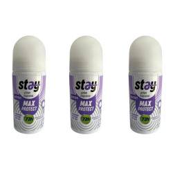 Desodorante Roll On Antitranspirante Max Protect Mujer Stay 50ml Kit x3