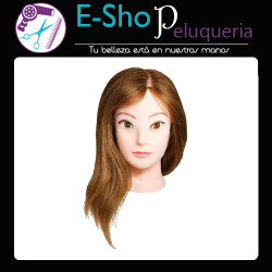 Cabeza Practica Pelo Natural Castaño 40cm W90 Jessamy