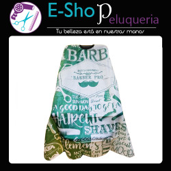 Capa Para Corte Barberia Barbero Verde con Blanco