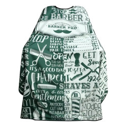 Capa Para Corte Barberia Barbero Verde con Blanco