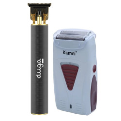Patillera Barberia Duga D410 + Shaver Kemei Profesional 3382 Kit