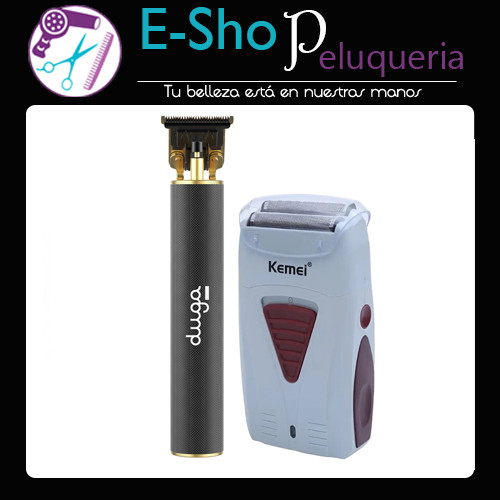Patillera Barberia Duga D410 + Shaver Kemei Profesional 3382 Kit