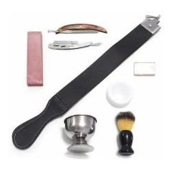 Kit Barberia Completo Navaja + Asentador + Brocha +extras