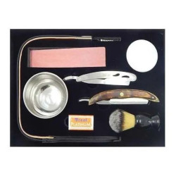 Kit Barberia Completo Navaja + Asentador + Brocha +extras