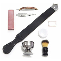 Official Barber Set Barberia Lujo Navaja + Asentador +extras