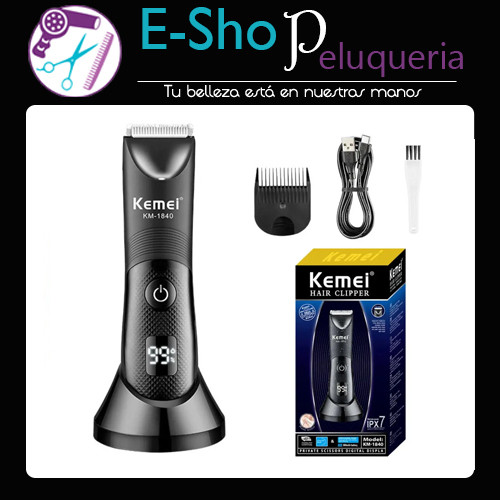 Máquina Patillera Kemei Km-1840 Inalámbrica Trimmer Negro