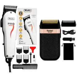 Maquina De Corte Profesional Wahl Pro Basic + Shaver Kemei Kit