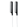Peine Negro Con Cola Pua Metalica Eurostil 50118 Kit x 2