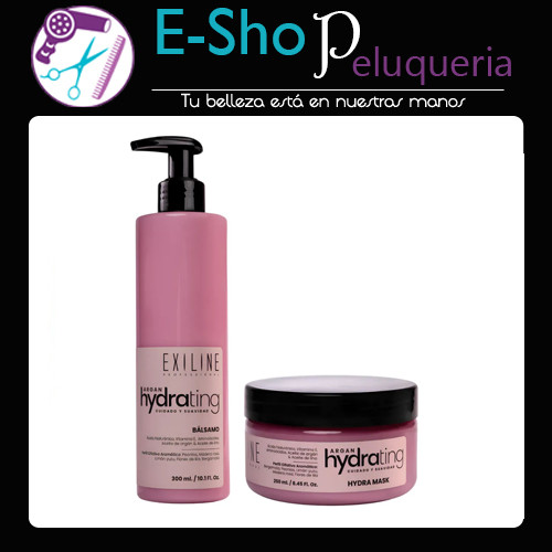 Exiline Argan Hydrating Balsamo 300ml + Máscara 250ml Kit