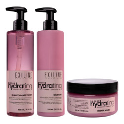 Exiline Hydrating Shampoo 300ml+ Bálsamo 300ml+ Mascara 250g Exiline Hydrating Shampoo 300ml+ Bálsamo 300ml+ Mascara 250g Kit