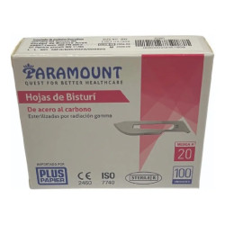Hojas De Bisturi Carbon Paramount Medico Corte Quirurgico N20