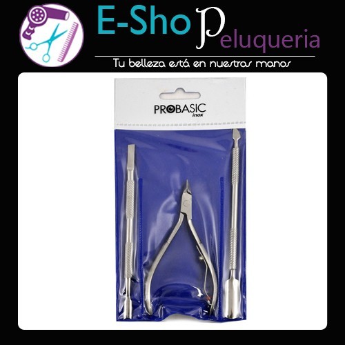 Alicate de Cutícula Profesional Con 2 Repujadores de Uñas Probasic