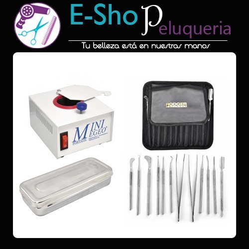 Kit Instrumental 12 Piezas + Esterilizador Egeo + Caja de Acero Inoxidable