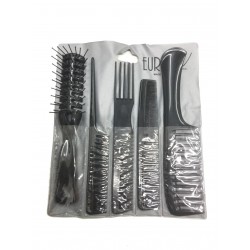Set de 4 Peines + Cepillo Profesionales Eurostil