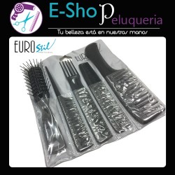 Set de 4 Peines + Cepillo Profesionales Eurostil