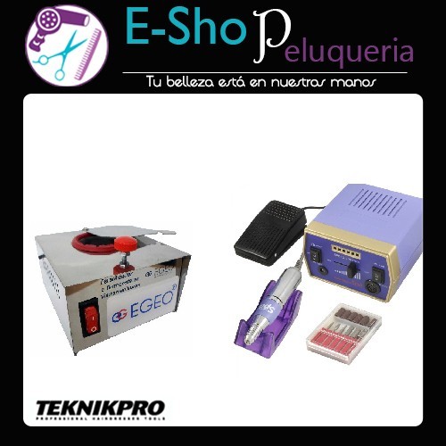 Torno Drill 288 Profesional para Manos y Pies TekniKpro Spa + Esterilizador a Cuarzo Kit Egeo
