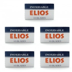 5 Cajas Hojas De Afeitar Doble Filo Elios Rasurar Navaja 10u