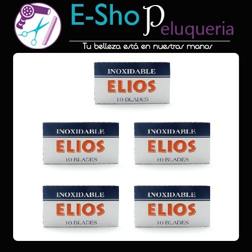 Kit 5 Cajas Hojas De Afeitar Doble Filo Elios Rasurar Navaja 10u