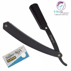 Navaja de Corte Sensei Black + Hojas de Afeitar Super Max Platinum