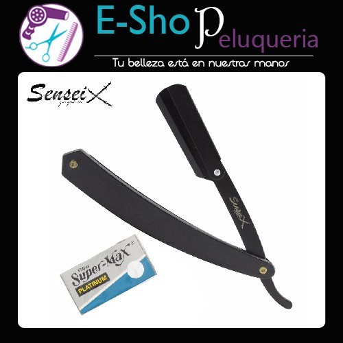 Kit Navaja de Corte Negra + Hojas de Afeitar Super Max Platinum