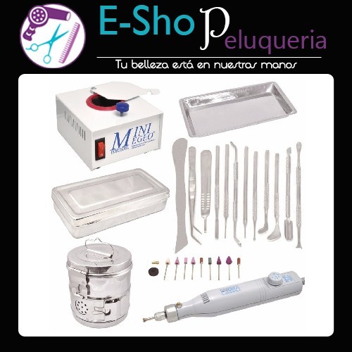 Kit Pedicuria Completo: Torno + Esterilizador + Instrumentales