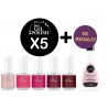 5 Esmaltes Semipermanente IBD Just Gel Polish UV/LED + Removedor x 120ml Meline