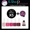5 Esmaltes Semipermanente IBD Just Gel Polish UV/LED + Removedor x 120ml Meline