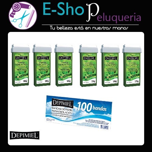 Cera Depilatoria Roll-on De 100g Kit X 6u + Pack De 100 Bandas Depimiel