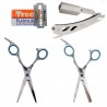 Kit Tijera De Corte + Pulir + Navaja + 10 Hojas de Afeitar Treet