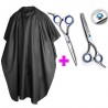 Kit Peluquería Tijeras Corte Y Pulir Profesional+ Capa Corte