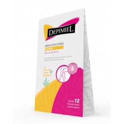 Bandas Depilatorias Corporales Todo Tipo de Piel x 12U Depimiel
