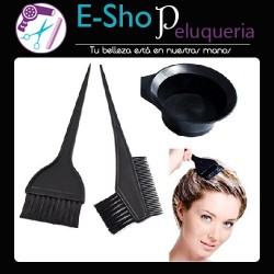 Kit Coloracion Bol + Cepillos Tintura + Peine